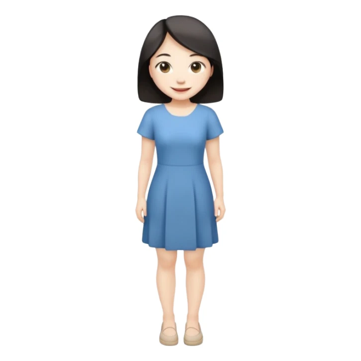 A full body short asian woman sticker