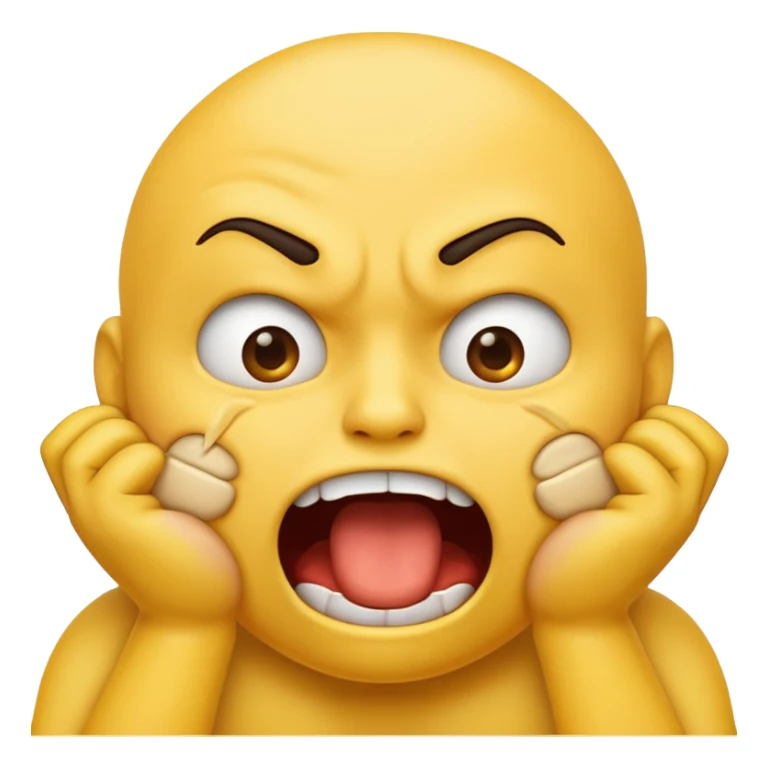 yellow emoji choking himself out in anger sticker