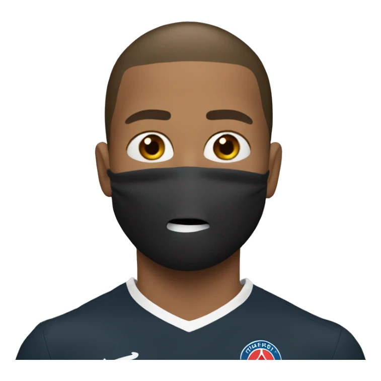 MBappe with a  mask protecting his nose not covering his mouth sticker