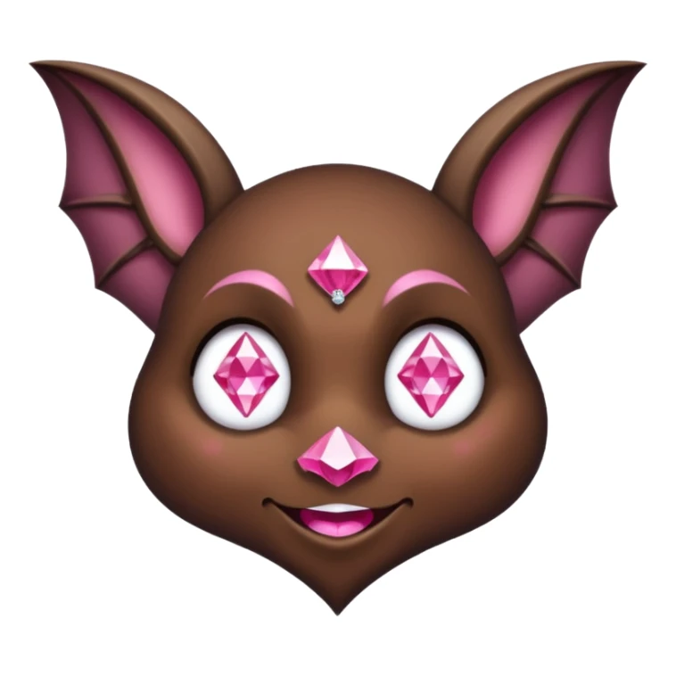 a normal bat witha pink diamond in its forhead, the full bat with his body  sticker