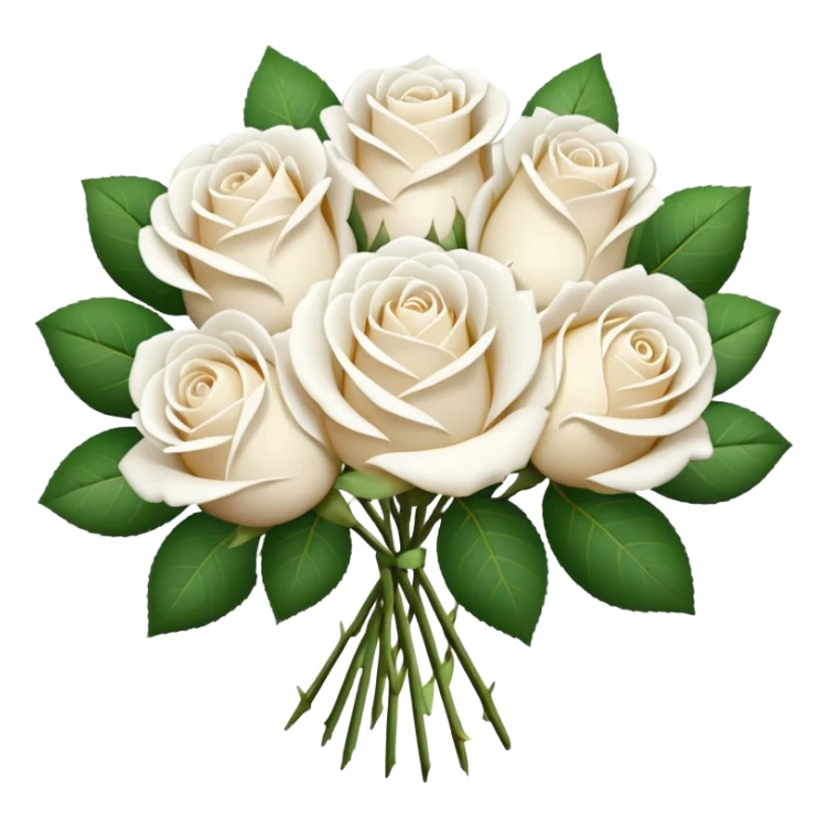 White rose bouquet sticker
