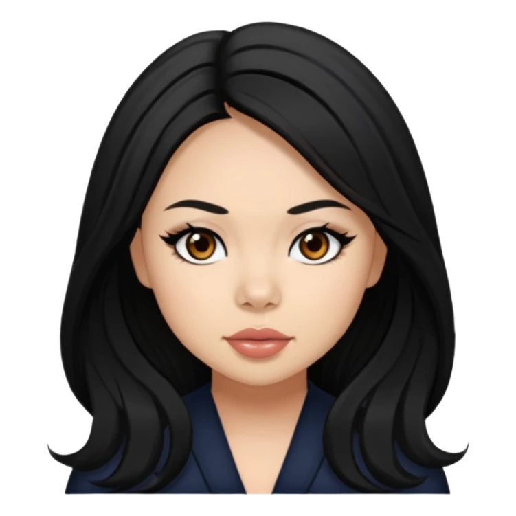 Janel Parrish with black long hair  sticker