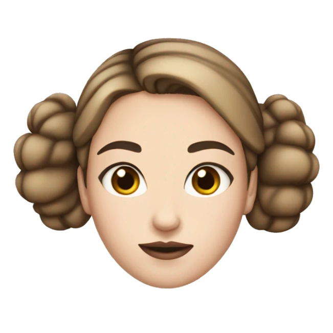 White girl with bun straight Brown hair very thick black eyebrows  sticker