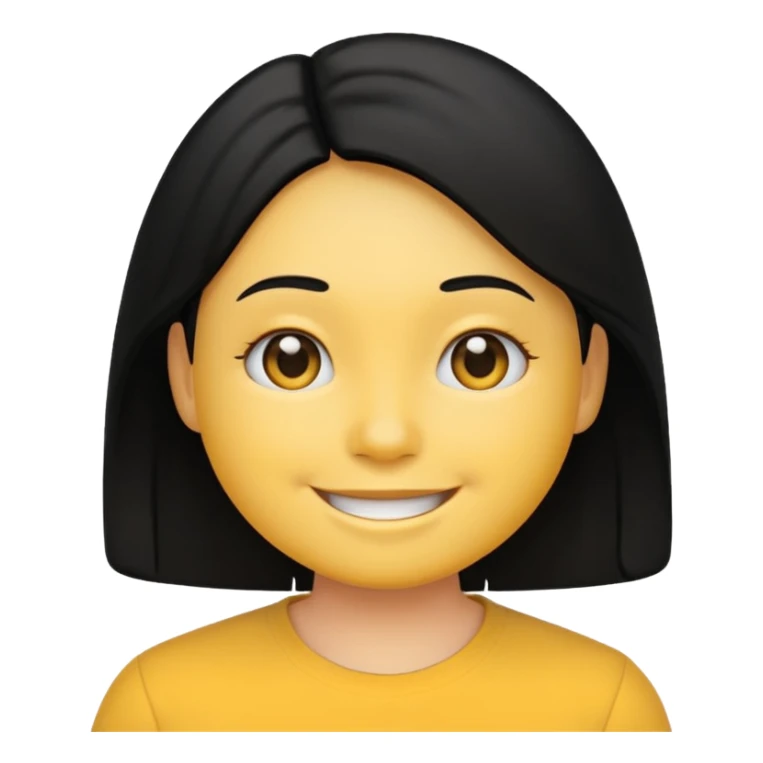 Emo emoji smiley face black hair hair sticker