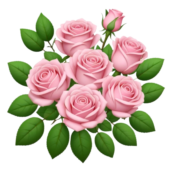 pastel pink flower bouquet with green leaves sticker