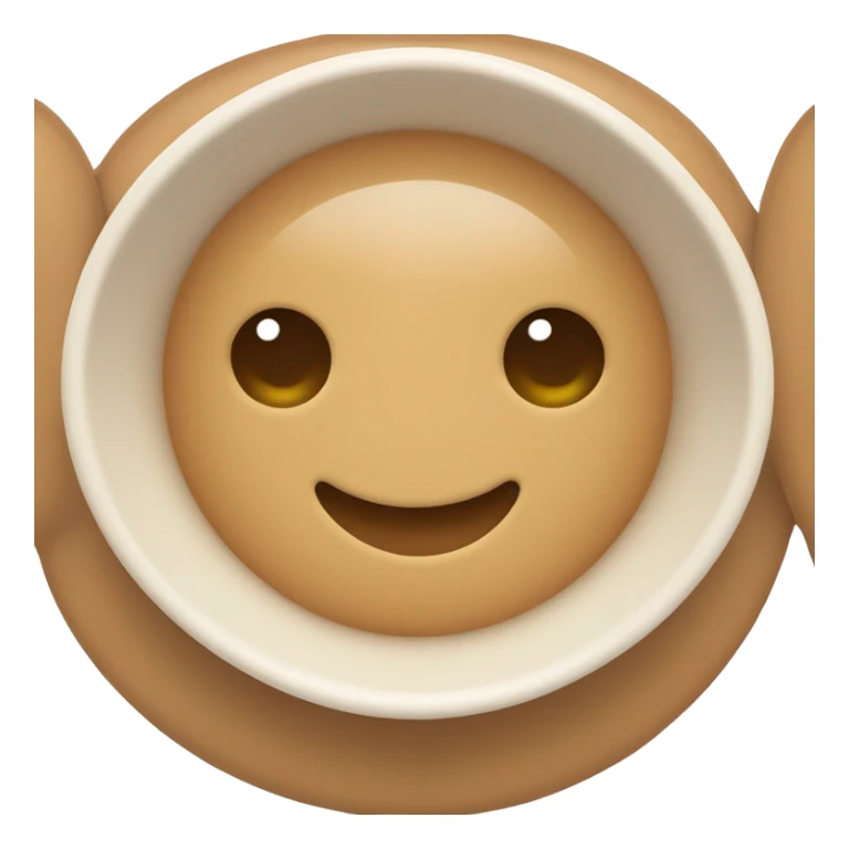 Cute light brown heart with bowls  sticker