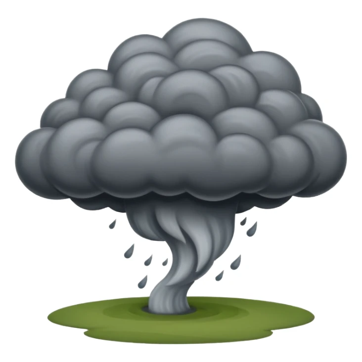 A thick dark funnel cloud sweeping across open plains. sticker