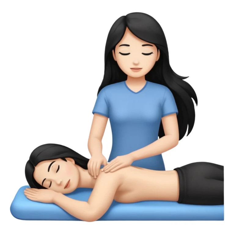 Back massage body the hair is long and black sticker