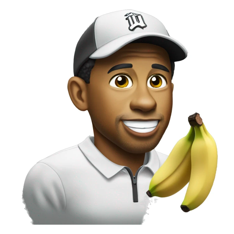 Tiger woods eat a banana  sticker