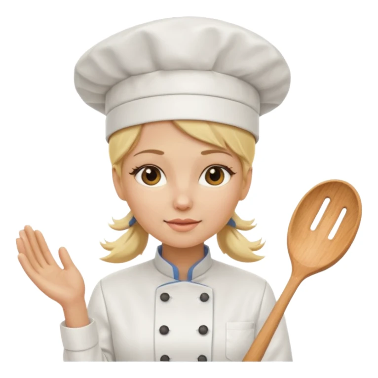 Mujer rubia cocinera con el fondo blanco sticker