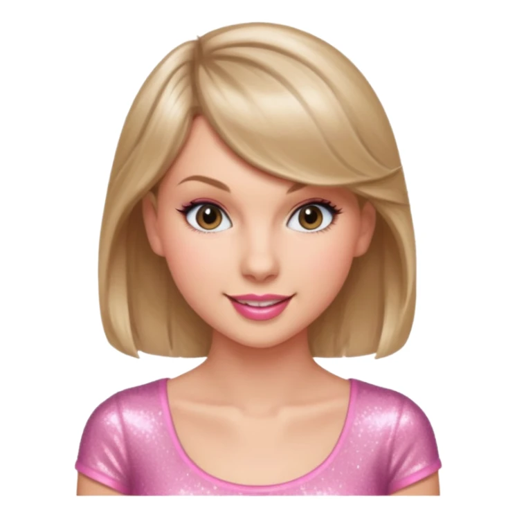 Taylor Swift smile in a sparkling pink top sticker