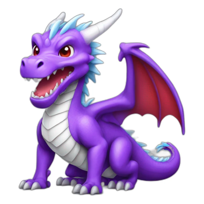 Purple,white and red dragon with blue eyes sticker