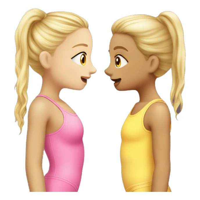 Girl kiss girl two blond in swuimsuit  sticker