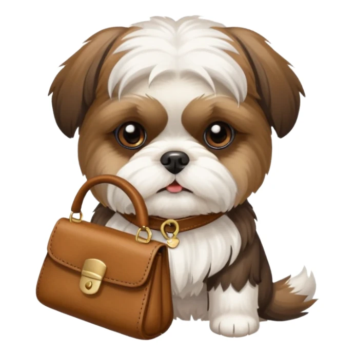 Shih-tzu holding a purse sticker