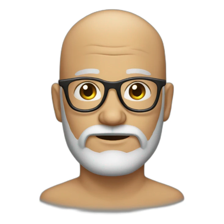 47 year old bearded men with glasses and no hair sticker