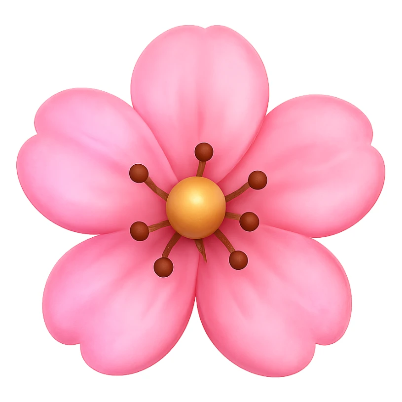 pink flower emoji, soft and pretty sticker