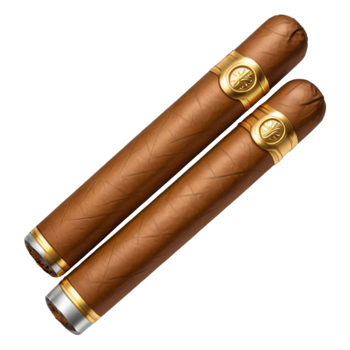 A luxury cigar emoji made of silver chrome, smooth metallic texture, minimal shape, glossy reflections, rich swag aesthetic, iOS emoji style, centered, clean white background sticker