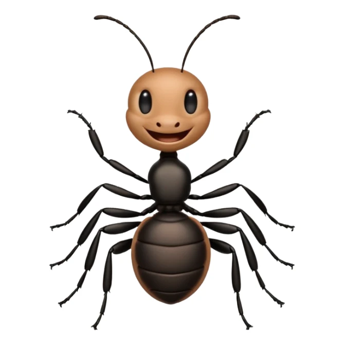 Laughing pot belly black ant sticker