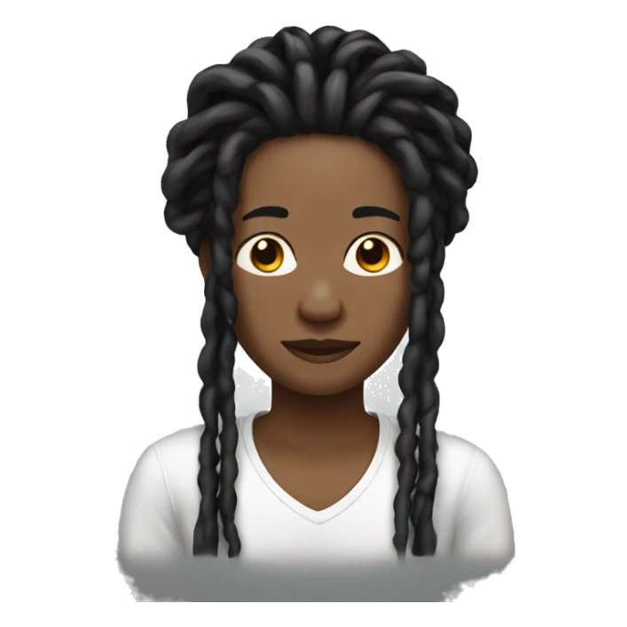 Person with black medium locs sticker