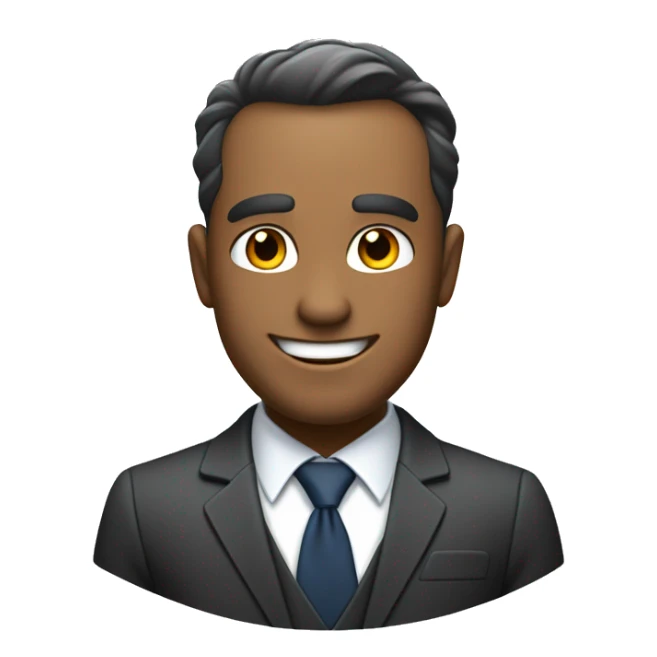 An enthusiastic yet cynical CEO with a sharp, professional look. The character has a confident smile, wearing a sleek business suit, and is shown interacting with people in a charismatic way. The overall vibe is powerful, dynamic, and a bit mysterious. sticker
