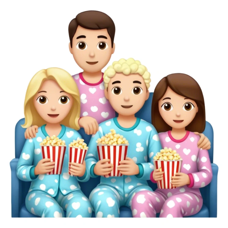 Movie night, 4 people sitting down sticker