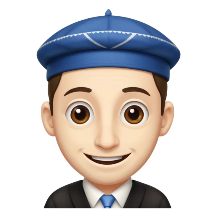 Create a Jewish with a big nose and has a big sneaky smile sticker