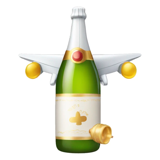Christening Jet with bottle of champagne  sticker