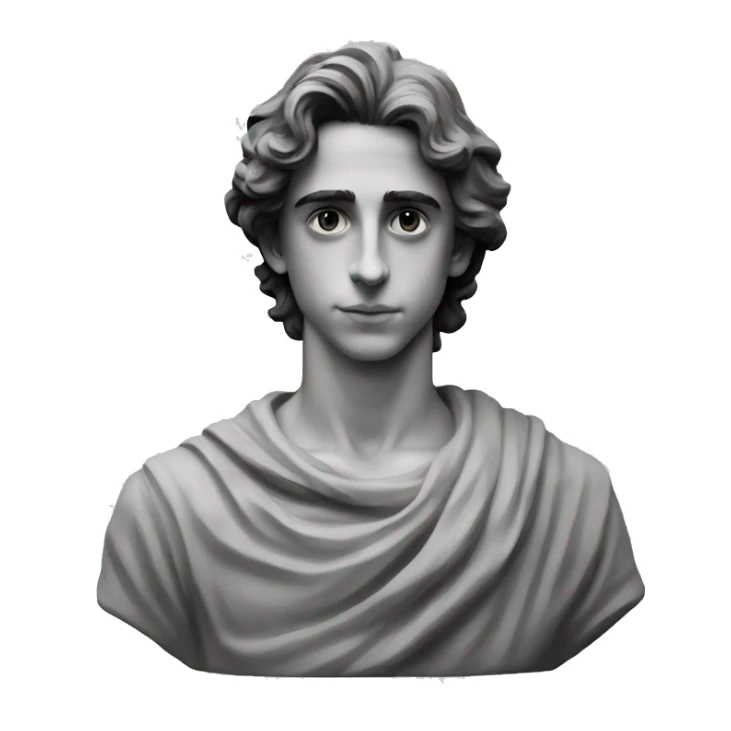 statue of Timothee chalamet made of stone/all grey sticker