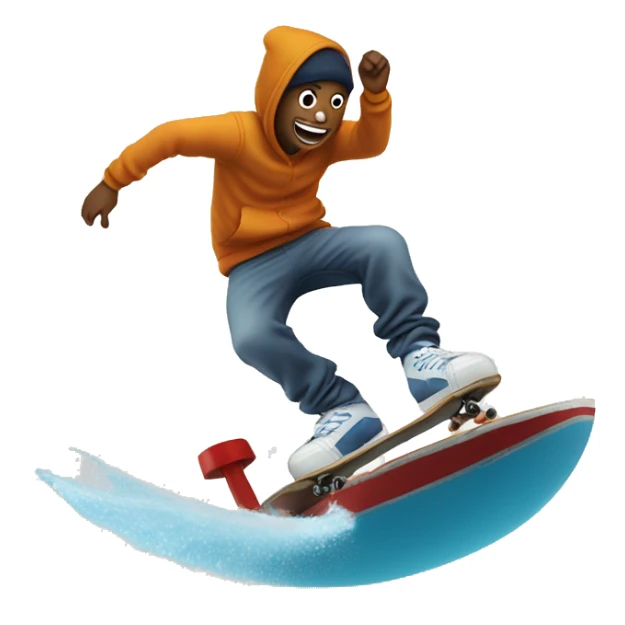 skater popping a steezy ollie on a boat sticker