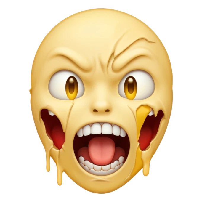 Yellow emoji face ripping it’s skin off with its hands screaming in horror sticker