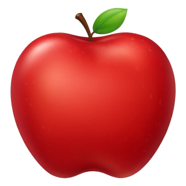Red Apple, cushion style, plush and puffy, soft textures  sticker