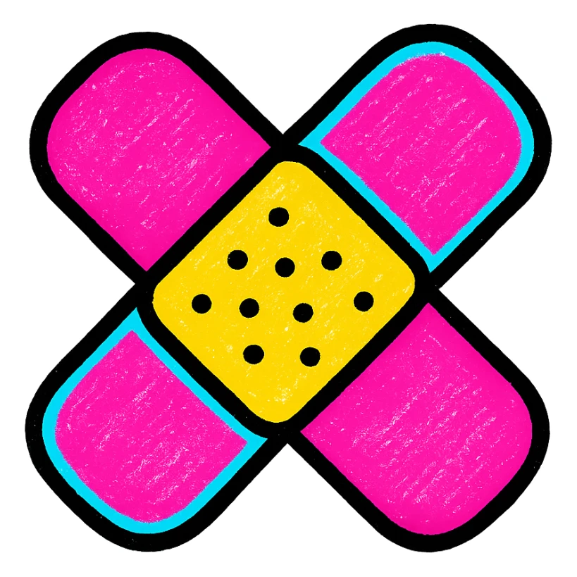 bandage, vibrant and bold, pop colors style sticker