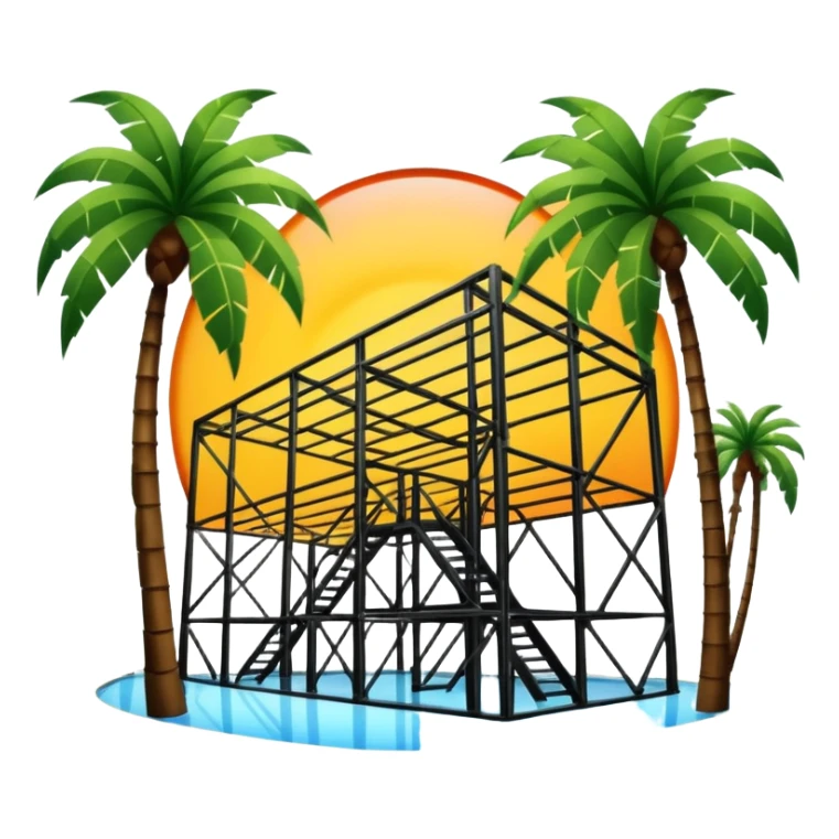 Steel, heat, and palm trees sticker