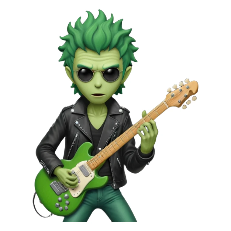 rockstar alien playing guitar that looks like life richards  sticker