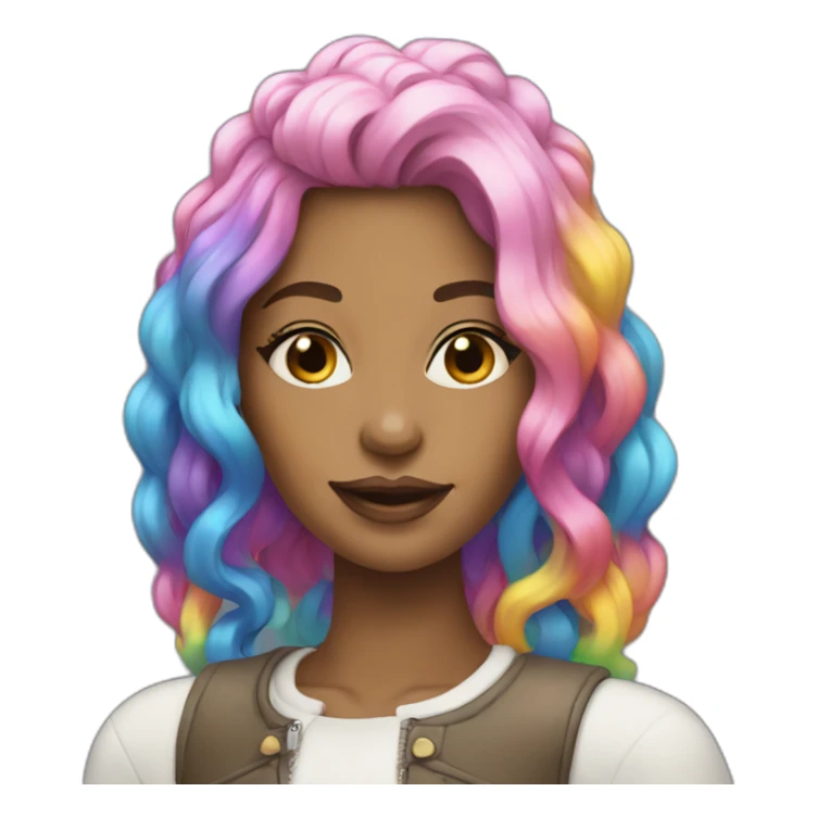 Posh-Girl-with-raibow-hair sticker