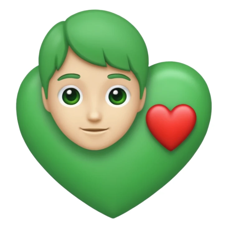 Fait une personne avec un coeur vert sticker
