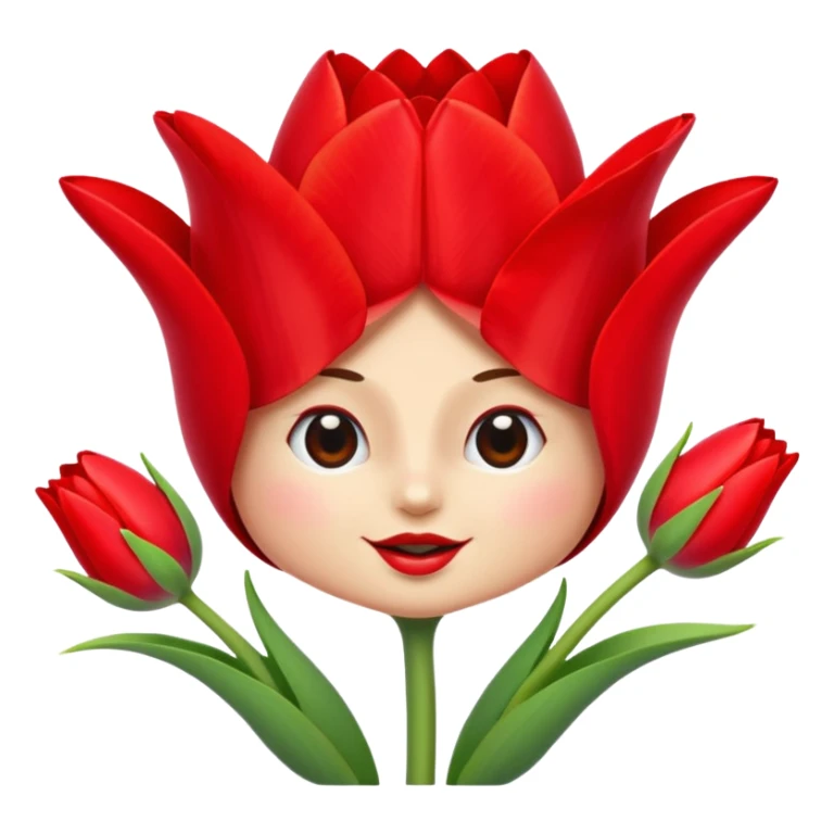 Personified tulip doing a grand battement  sticker