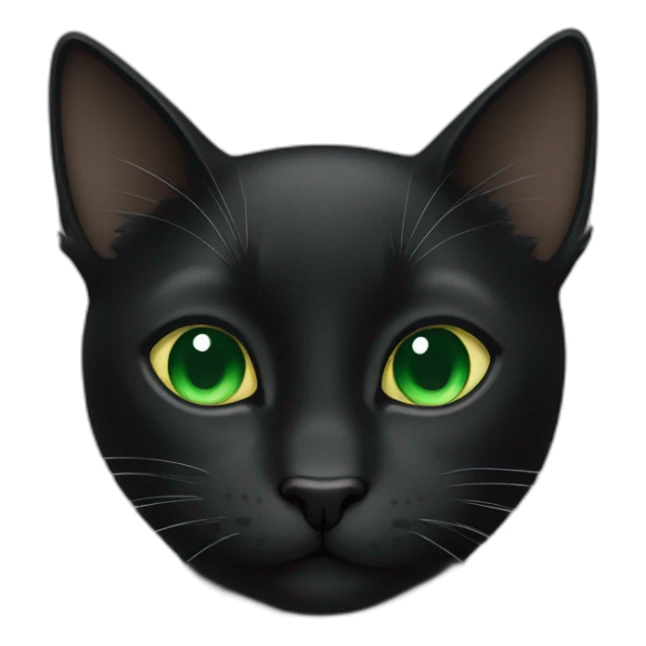 Black Cat with Green eyes, stick out  sticker