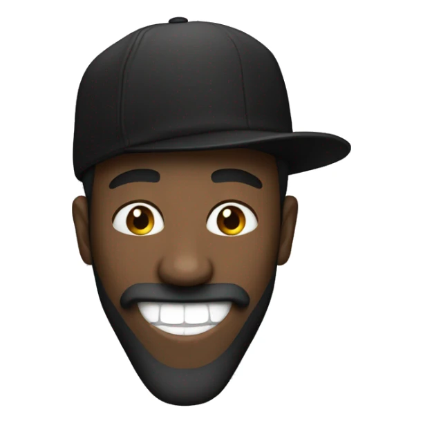 Head of man with beard and black Jordan hat laughing sticker