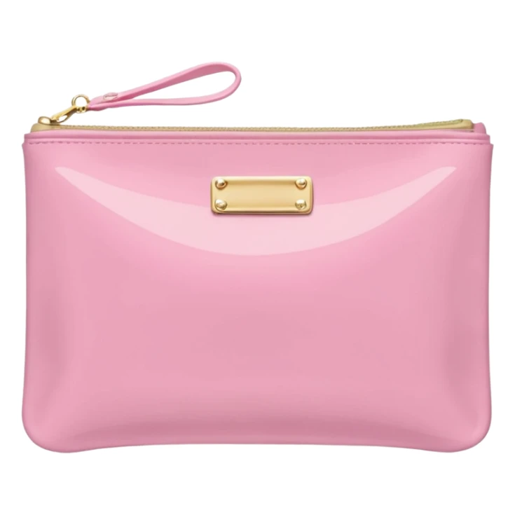 pink stoney clover lane rectangle pouch with shiny gold zipper and a circle zipper puller = pouch should be solid sticker