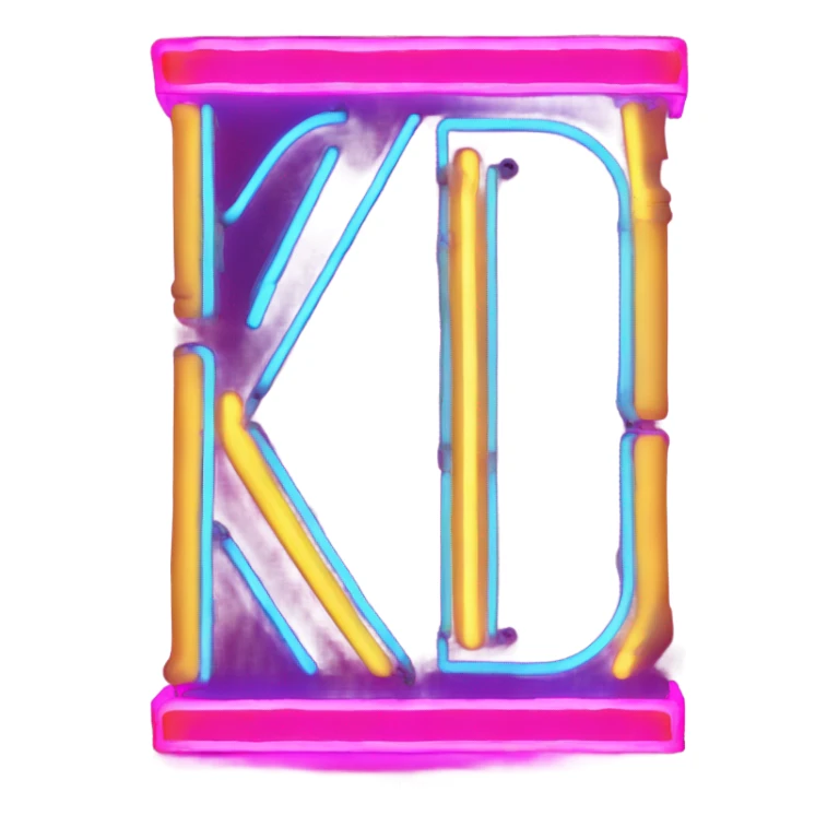 Neon 'RaketaMarket' grocery shop sign sticker