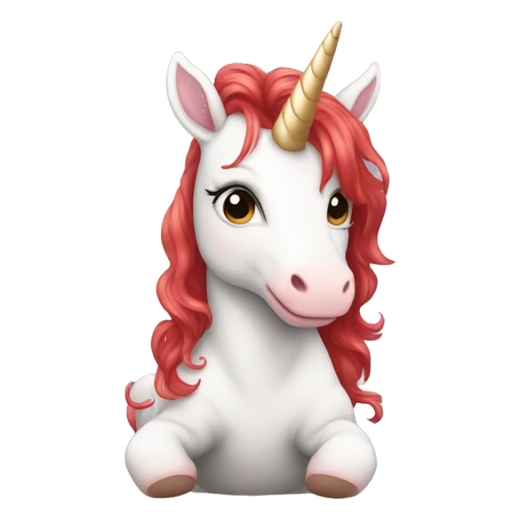 Baby unicorn with red hair sticker