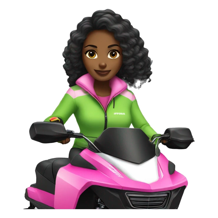 Pretty black Girl sitting on pink arctic cat snowmobile  sticker