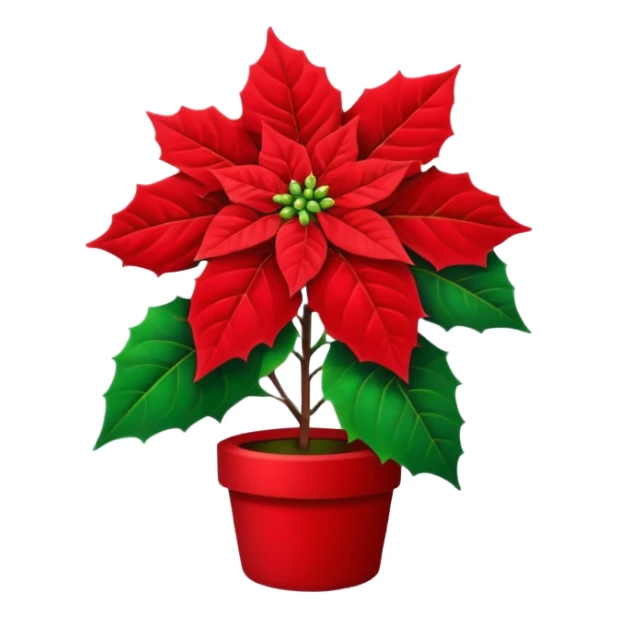 small christmas Poinsettia deco sticker