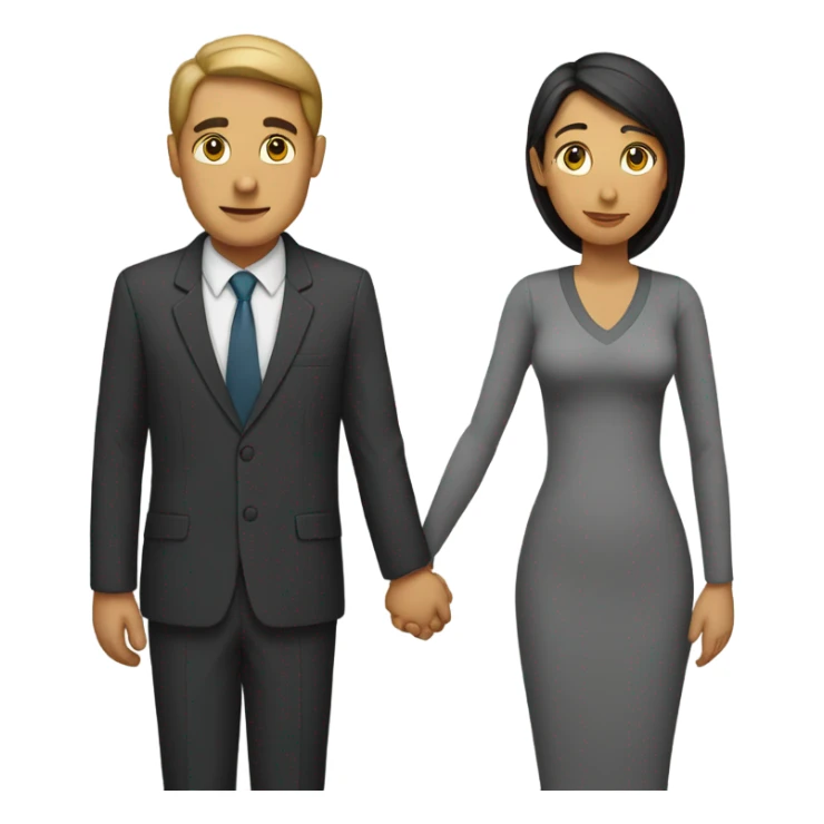 woman and man holding hands sticker