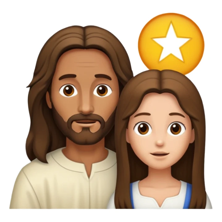 Jesus abraçando uma menina de cabelo cacheado sticker