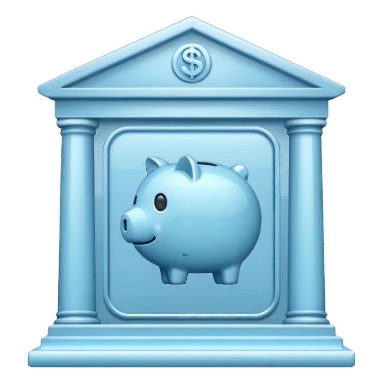 Bank pale blue, icon sticker
