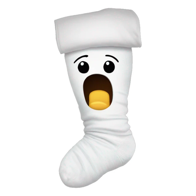 head popping out of a sock, used for sleeping sticker