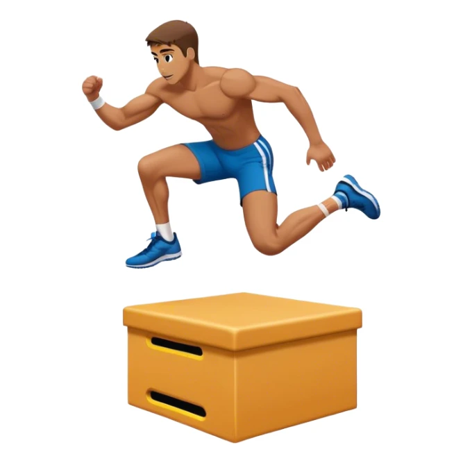man jump onto plyo-box side-view sticker