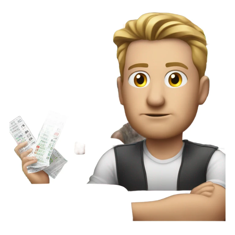 White male sports gambler sticker